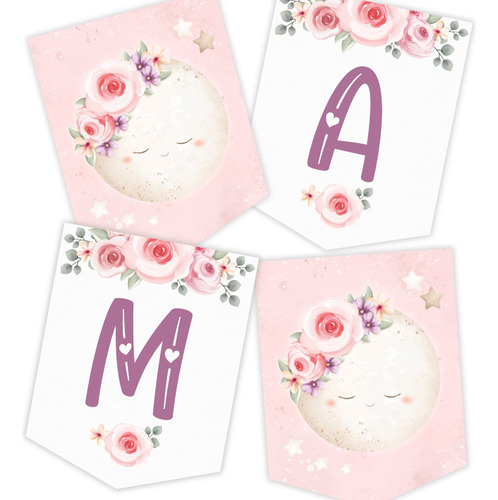 Kit Imprimible Decoracion Candy Bar Luna Texto Editable