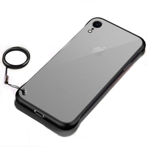 Carcasa Con Anillo Metálico Para iPhone 6 Plus Negro