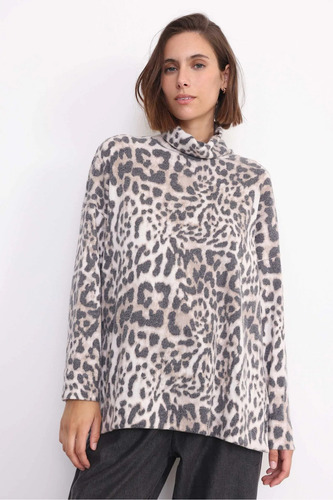 Sweater Mujer Animal Print Vero Yagmour Nude Animal Print 46