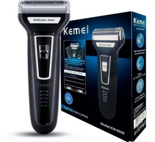 Barbeador Elétrico 3 In 1 Kemei Km 6558 Corta Cabelo Barba