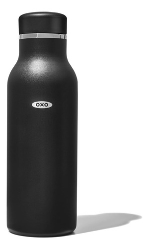 Oxo Strive Botella De Agua Aislada De 16 Oz Con Tapa Onyx