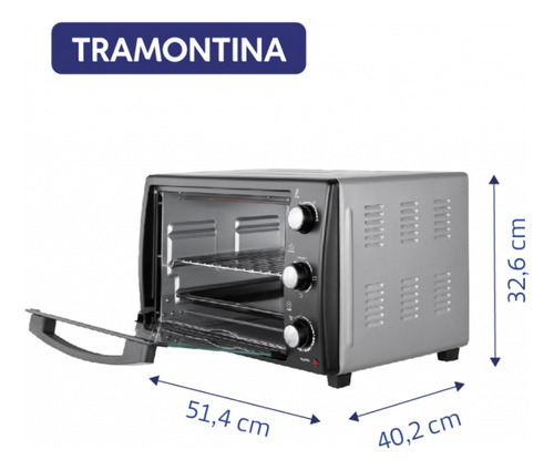 Horno Electrico Tramontina Pnh048334 Glass Cook 40 Lts Negro