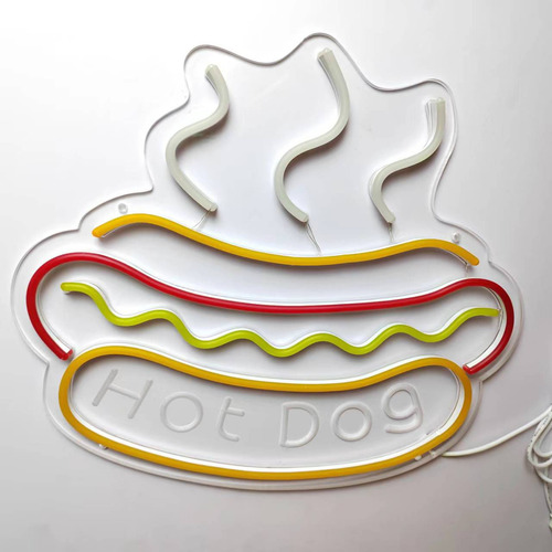 Letrero Hot Dog Luminoso Neon Flex Led
