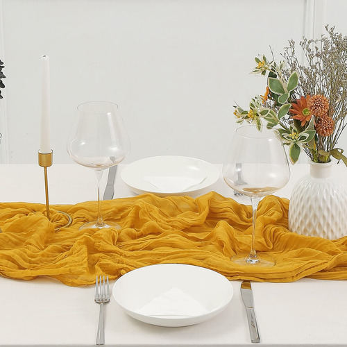 Mantel De Mesa Dolopl, Color Amarillo Mostaza, 4 M, Estilo R