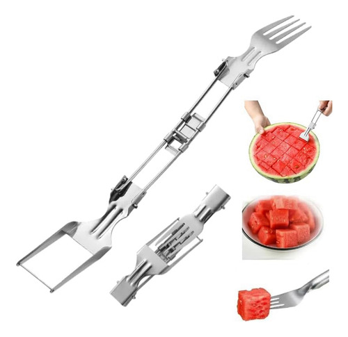 Cortador De Fruta De Acero Inoxidable, 2 Piezas, Tenedor Ple