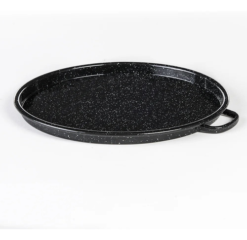 Imagen 2 de 6 de Comal Redondo De Peltre Cinsa 34 Cm Negro Brillante