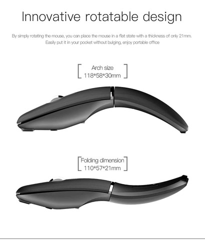 Ratón Inalámbrico De Arco Plegable Con Receptor Usb, Bluetoo