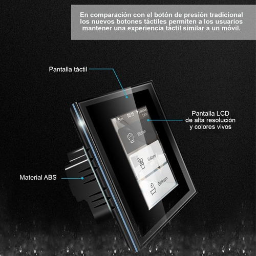 Interruptor Inteligente A Color Lcd Pantalla Táctil Wifi