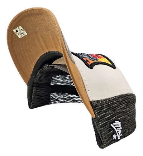 Gorra Vaquera Malla Monchos Caps Monster Truck 3d Beige Único