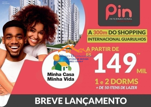 Imagem 6 de 14 de Pin Internacional Guarulhos 2 Dorm 43,43 M² Suíte E 1 Vaga Carro Coberta - 20118