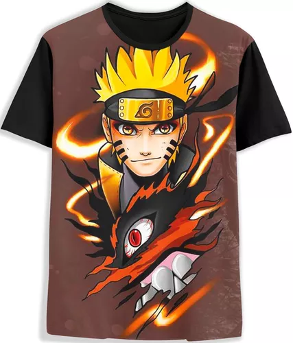 Camisa Camiseta 3d Full Naruto Uzumaki Desenho Animado