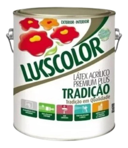 Tinta Latex Lukscolor 3,6lt Tradicao Premium Plus Perola