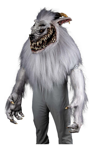 Máscara Snarling Werewolf Disfraz Halloween Hombre Lobo Fero Color Blanco Nightmare Collection