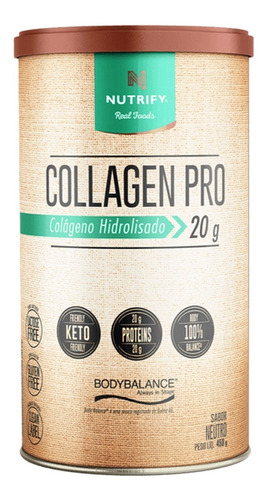 Collagen Pro Nutrify, Proteína Isolada Body Balance 450g
