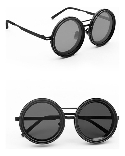. Lentes De Sol Redondos Polarizados Con Tinte Ajustable