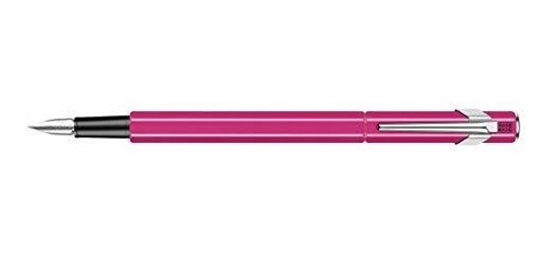 Pluma Caran D'ache Estilografica Rosa Fluorescente Aluminio