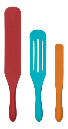 Espatulas De Cocina Jade Cook - 3 Piezas - Cv Directo Color Naranja, Azul y Rojo