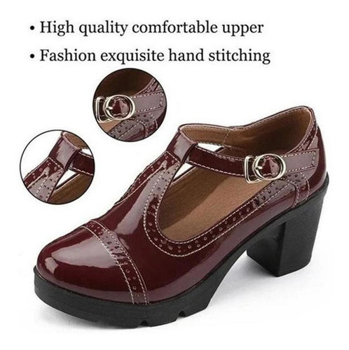 Mujeres Plataforma Oxford Tacón Grueso Sandalias Zapatos De