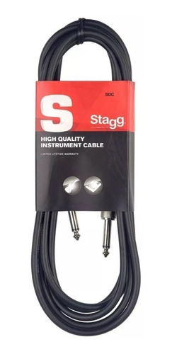 Cable Para Guitarra Bajo 6m Plug Recto Stagg Sgc6