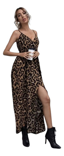 Vestido De Verano Playa Animal Print Tallas Grandes Curvy 