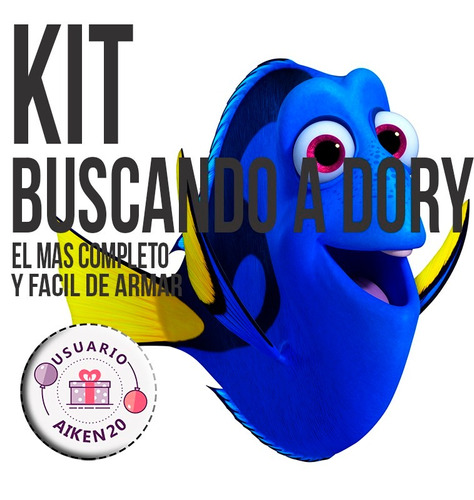 Buscando A Dory Kit Imprimible + Candy+ Tarjetas + 2 X 1