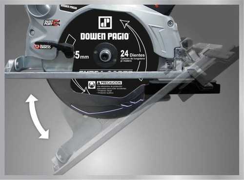 Imagen 2 de 2 de Sierra Circular 1500w 185mm De Mano Dowen Pagio
