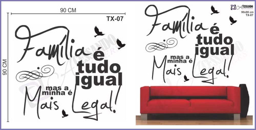 Adesivo Decorativo Papel Parede Família Frase Oferta Unica!