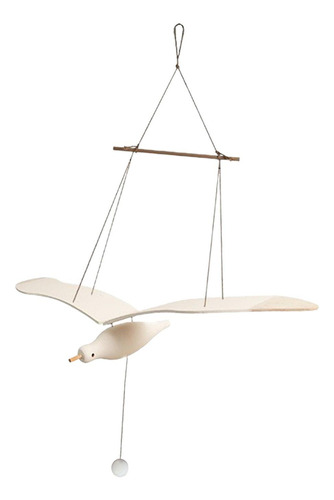 Gaviota De Madera Móvil, Decoración Colgante De Techo,