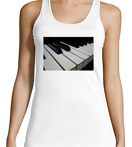 Musculosa Mujer Piano Teclas De Perfil Musical Deco M2
