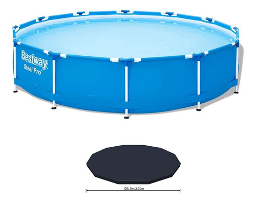 Piscina Estrutural 6.473l Circular + Cobertura - Bestway Cor Azul