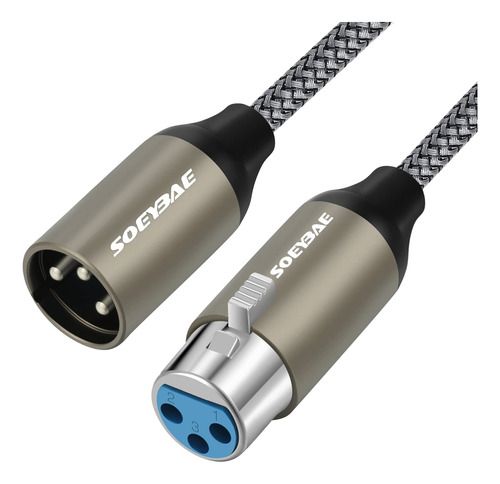 Soeybae Cable De Microfono Xlr Macho A Hembra 1.5m/5 Pies, C