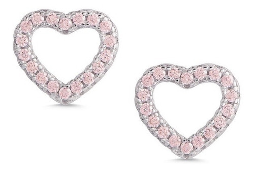 Corazón Rosa Con Zirconia