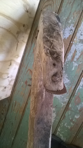 Antiguo Rustico Arado Mansero Mansera Tronco Arbol C Cuchill (Usado)