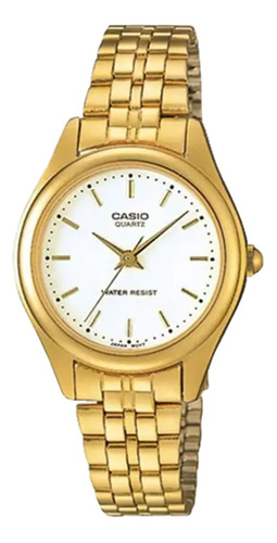 Reloj Casio Acero Inox Fondo Blanco 1129n-7ardf Febo