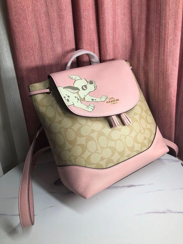 Mochila Coach X Disney Edicion Dalmata Original Marrón Monograma (Usado)