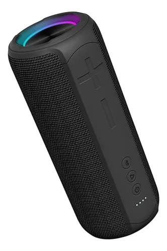 Parlante bluetooth JD E300 Inalámbrico portátil con funcion TWS color negro y Luz Led 