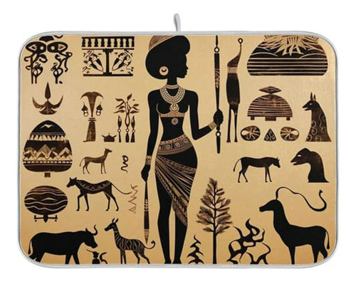 Estera De Secado De Platos Con Diseño De Animales Africanos 