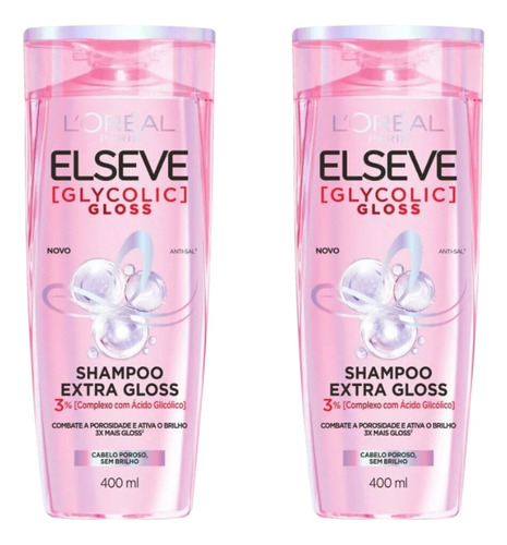 Shampoo Elseve 400ml Glycolic Gloss - Kit C/2un
