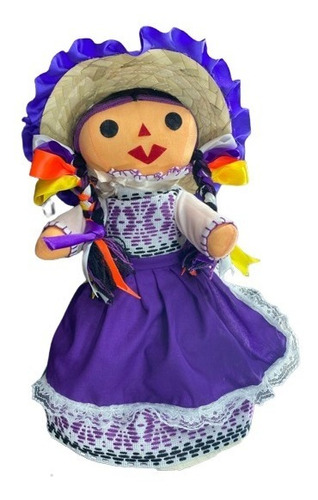 Muñeca Artesanal Ar Lele, Tradicional De La Etnia Otomí 40cm