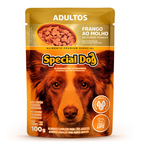 Alimento Special Dog Premium Especial para cão adulto todos os tamanhos sabor frango em saco de 100g