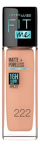 Base De Maquillaje Maybelline Fit Me Matte Poreless 30 Ml Tono 222