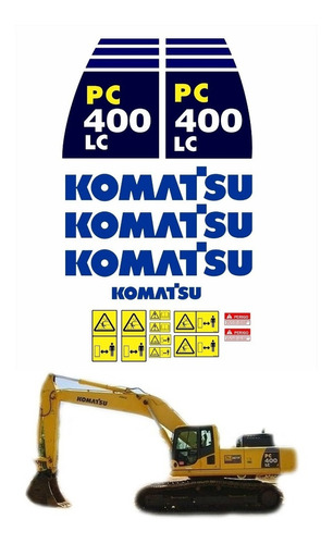 Kit Adesivos Escavadeira Komatsu Pc 400 Lc Pc400lc Mk