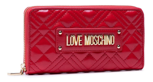 Billetera Love Moschino Continental Acolchada Color Rojo