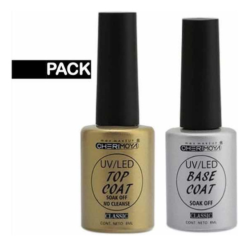 Pack Base + Top Coat Marca Cherimoya 8ml Uv / Led Permanente