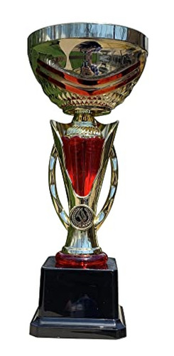 Imagen 1 de 4 de Express Medals Trophy Cup - Trofeo De Oro Con Detalle Rojo P