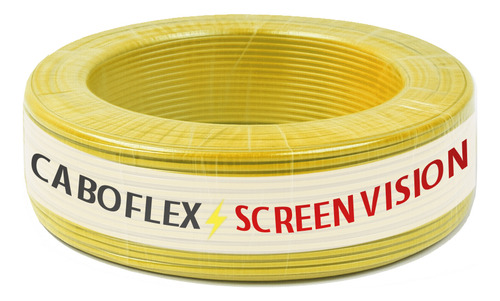 Fio 2,5mm Cabo Flexível Rolo Com 25 Metros Elétrico 750v Cor Amarelo Marca Screen Vision