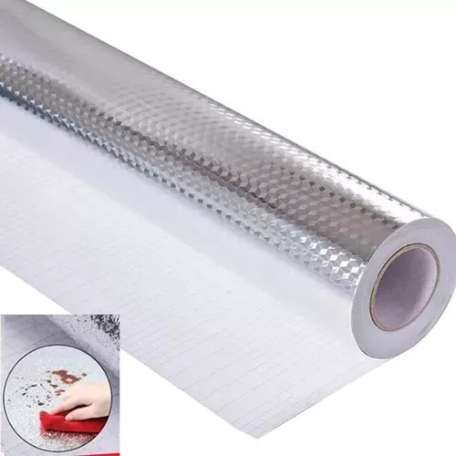 Papel Autoadhesivo Aluminio Cocina Pared Muro Revestir 60x2m