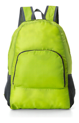 Mochila Escolar Esportiva Nylon Impermeável E Dobrável Cor Verde Desenho do tecido