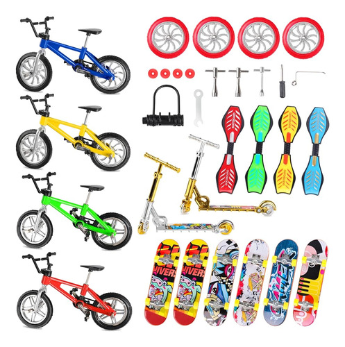 Hooqict 31 Piezas Mini Finger Toys Set Finger Skateboards Bi