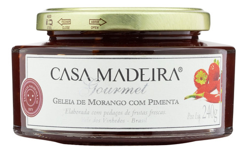 Geleia Morango com Pimenta Casa Madeira Gourmet Vidro 240g